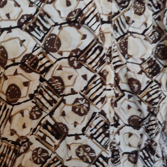 J. Jill geometric pattern brown and tan long sleeve flowy top Medium - Picture 4 of 10